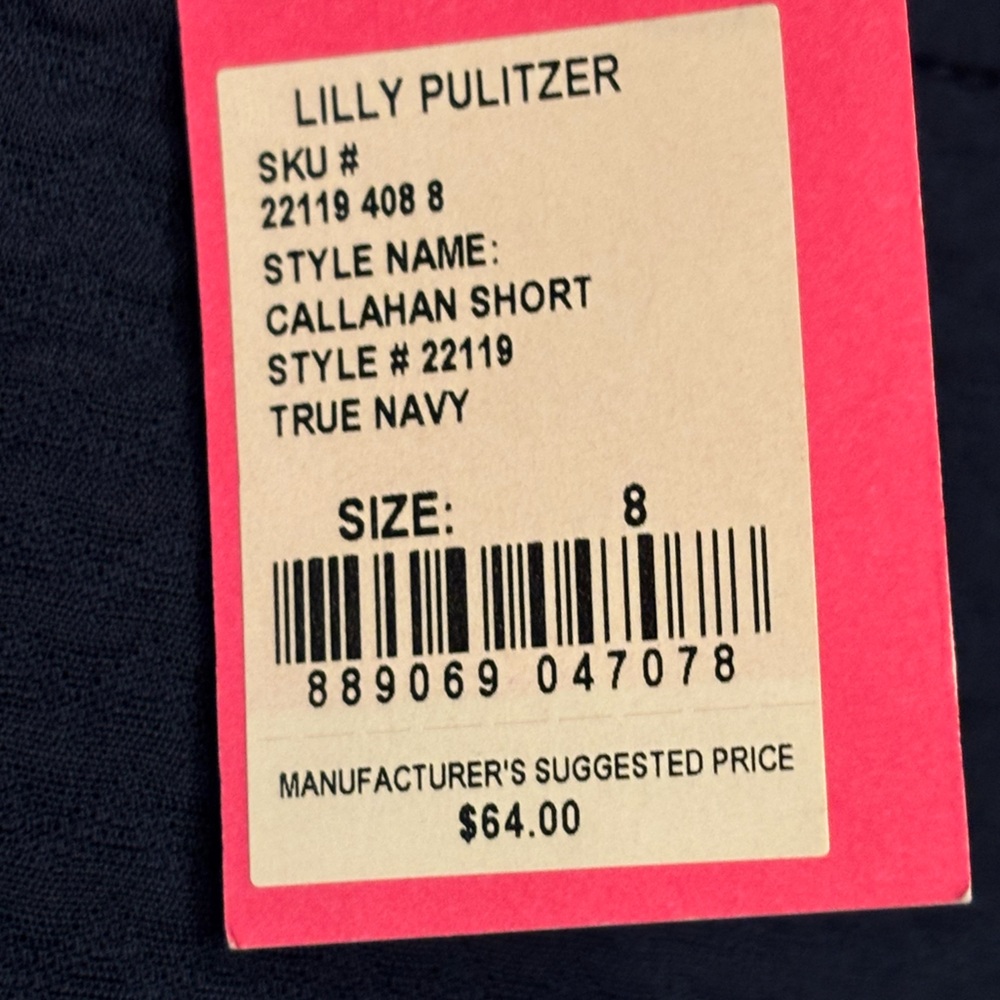 NWT ✨ Women’s Lilly Pulitzer True Navy Textured Callahan Shorts-
Size 8 - Picture 5 of 10